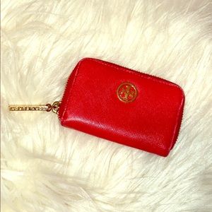Tory Burch RED Card holder with gold accents